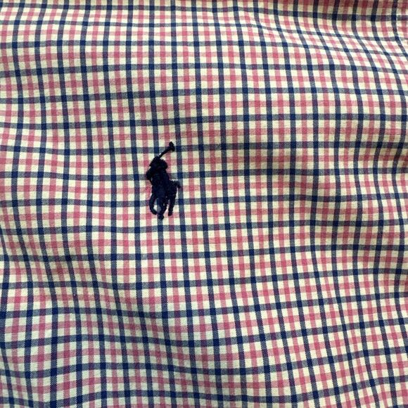 Ralph Lauren Short Sleeve Blue Plaid Men's Medium Button Up Shirt - Picture 4 of 7